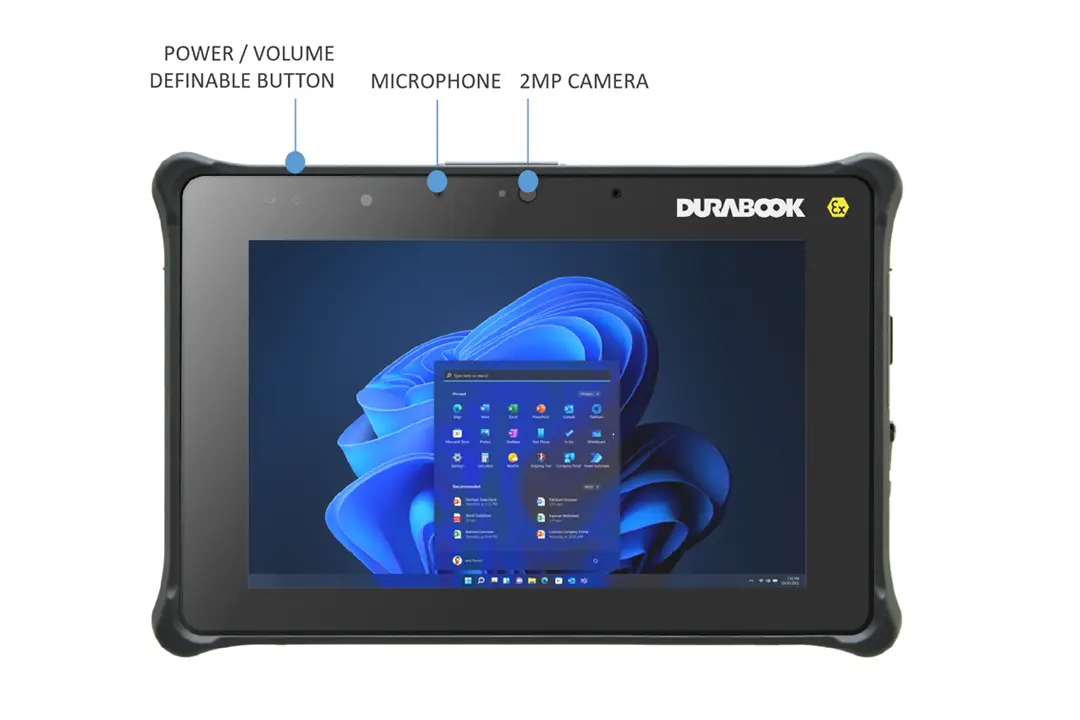 R8-EX ATEX ipari tablet elölnézeti képe R8-EX ATEX ipari tablet elölnézeti képe